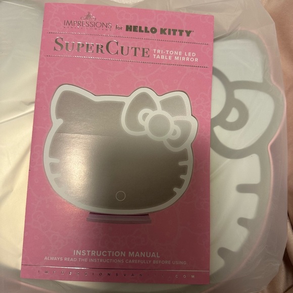 Impressions Vanity Hello Kitty Desk Mirror Soft Touch Sensor Switch Tri Tone LED - Picture 4 of 7